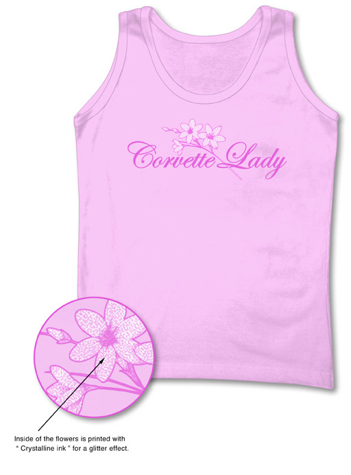 Corvette Tank Top - Corvette Lady - Lavender-L & XL Only